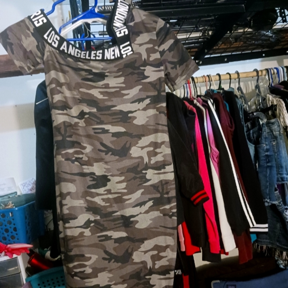 Shein Girl's Camo "Los Angeles" Bodycon Maxi Dress